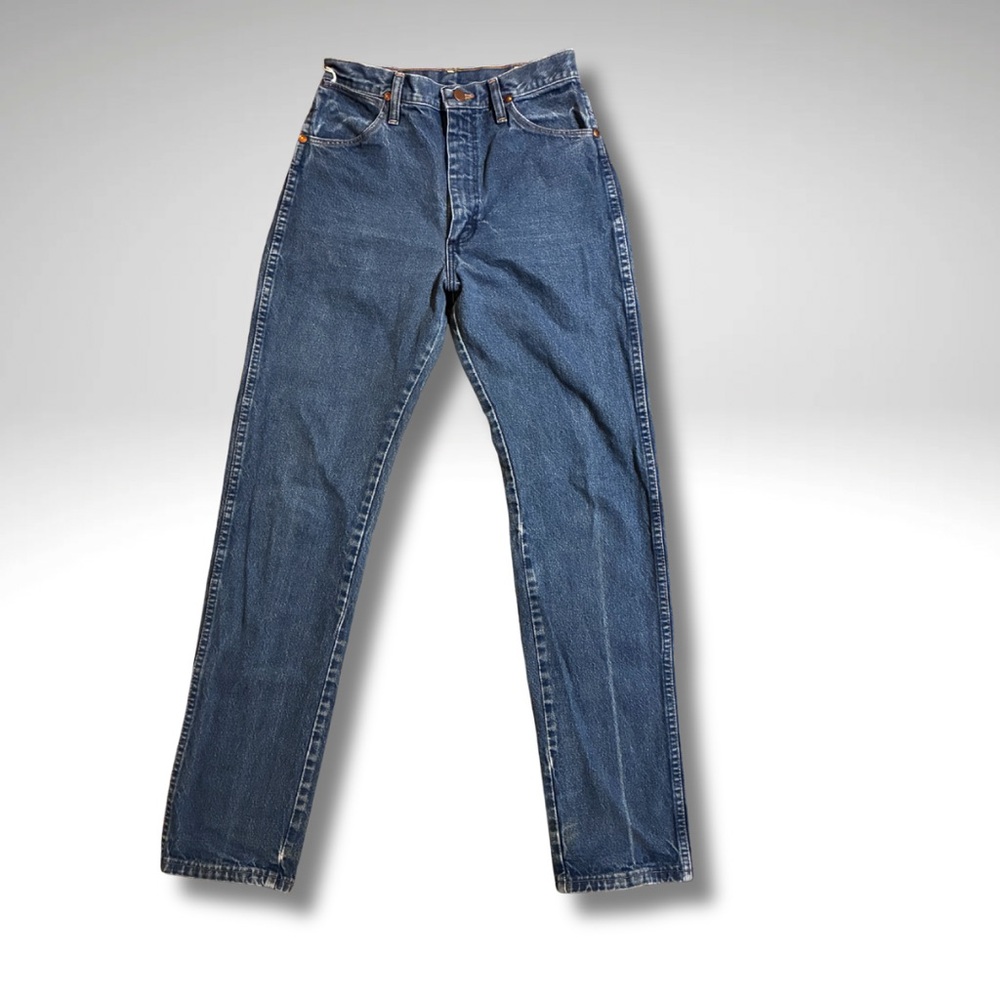 VTG Wrangler High Rise Straight Leg 100% Cotton USA-made Jeans size 7 X 34